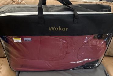 Wekar 2020-2024 Tesla Model Y Car Seat Covers Nappa Leather Red Wine