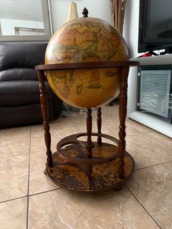 Globe Mini Bar Old World Map Table Top Zodiac Interior Zoffoli Made In Italy 20”
