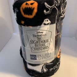 THE BIG ONE DISNEY THE NIGHTMARE BEFORE CHRISTMAS 5' X 6' PLUSH THROW NEW