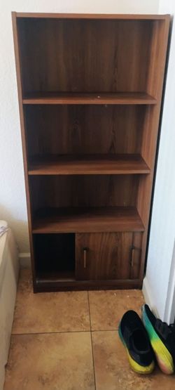 Wood Bookcase with Cabinet Door