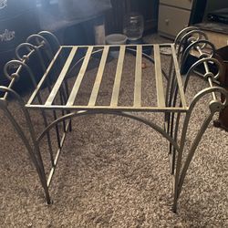 Vintage Like New Heavy, Sturdy Gold Wrought Iron French Vanity Stool