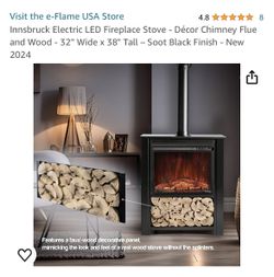 Electric Fireplace (stove style) New OpenBox