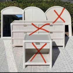 Vintage Rattan Pencil Reed Twin Headboard & Mirror $99 OBO