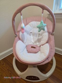 Pink Baby Bouncer Swing with Toy Bar