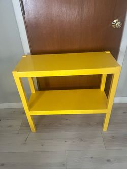 Yellow Two-Tier Shelving Unit