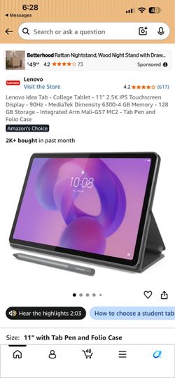 Brand new Lenovo tablet with pen & case