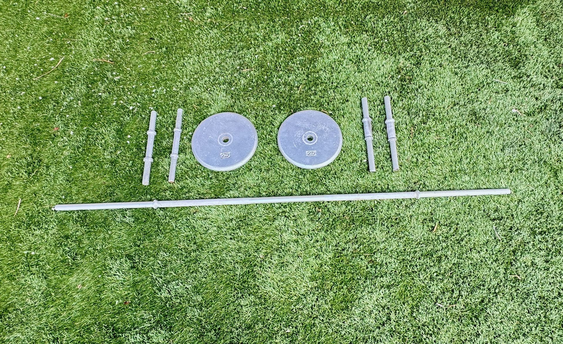 WEIGHTS. 7 PiIECES SET W 2 PLATES 25 Ea