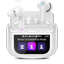 Wireless Earbuds, Bluetooth 5.4 Headphones Multi-Function Touch Screen with 5 EQ Modes, 48H Ear Buds Bass Stereo with ANC Noise Cancelling/Transparenc