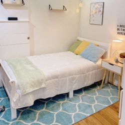 White Twin Bed