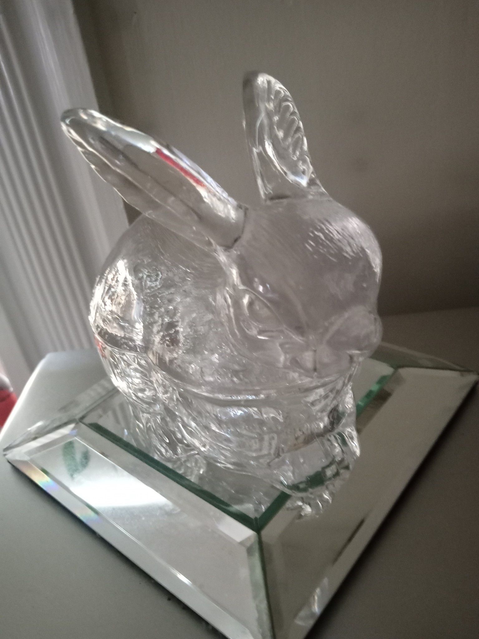 Clear Vintage Depression Glass Rabbit Candy Dish