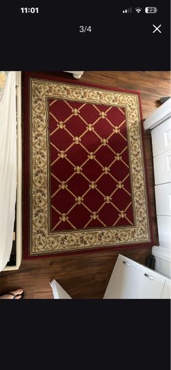 Red Fleur-de-Lis Area Rug