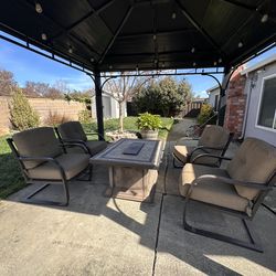 Patio set with fireplace