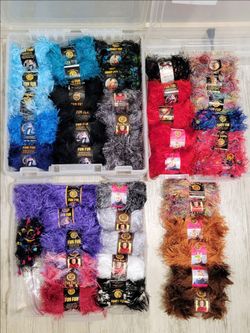Huge Destash Lot of Lion Brand Fun Fur Eyelash Yarn + Bonus Partials - Will Split, Make Offer!