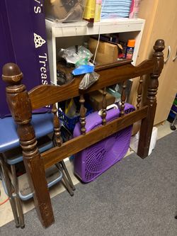 Wood twin headboard and frame