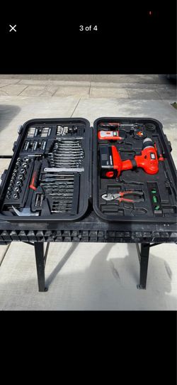 Black & Decker 18V Cordless Drill & Piece Tool Kit w/ Case – DIY Set