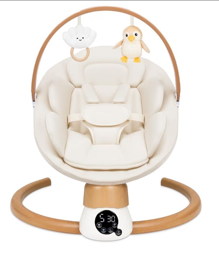 Baby Swings for Infants | Electric Portable Baby Swing with Bluetooth, 5 Swing Speed, 3 Timer Settings, 10 Lullabies, 5-Point Harness & Remote Control
