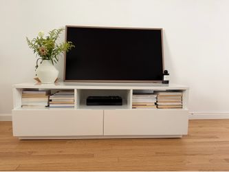 CB2 chill 60” white high gloss media console