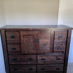Wooden Dresser With Mirror 