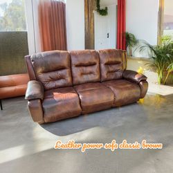 Brown Power Couch 🛋️ Double Reclining 