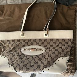Gucci GG Monogram Tote Shoulder Bag Authentic 