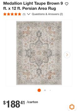 Medallion Persian Area Rug 9x12 Taupe Brown