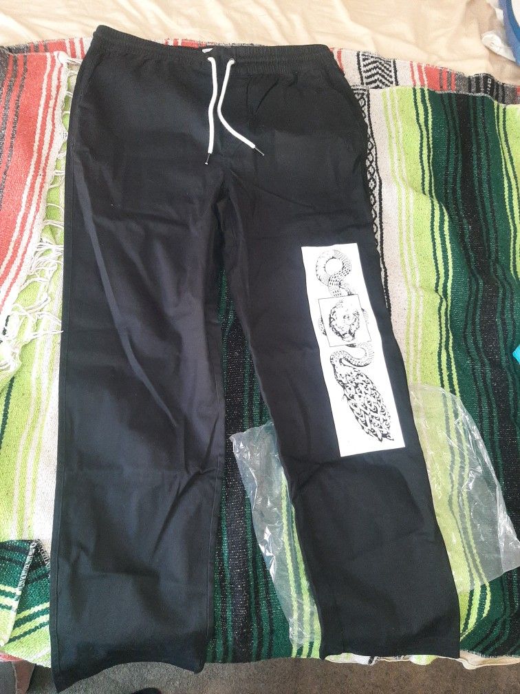 💥welcome Skateboards Twill Pants (Glam Dragon) Size XL *NEW IN BAG 💥35