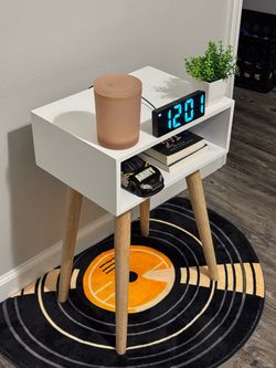 White Mid-Century Modern Side Table
