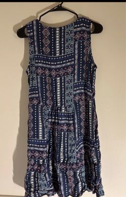 SONOMA Goods for Life Women’s Medium V-Neck Sleeveless Sun Dress Navy & Geometric NWT