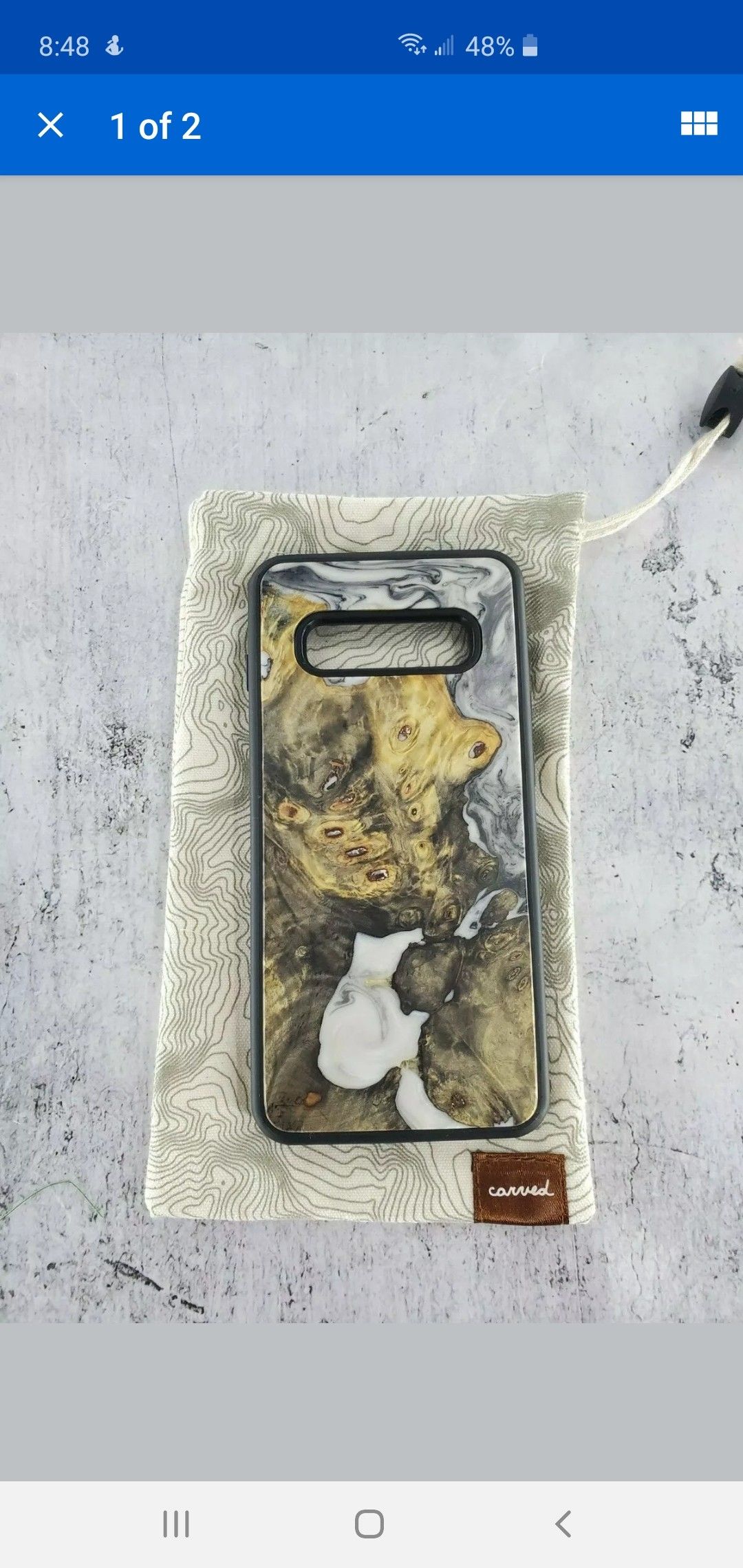 Carved Wood & Resin Samsung S10+ Case