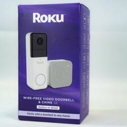 Roku Wire Free Video Doorbell And Chime SE Enhanced HD Video - Two Way Audio