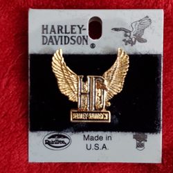 Vintage Harley Davidson Winged Eagle Pin-Goldtone