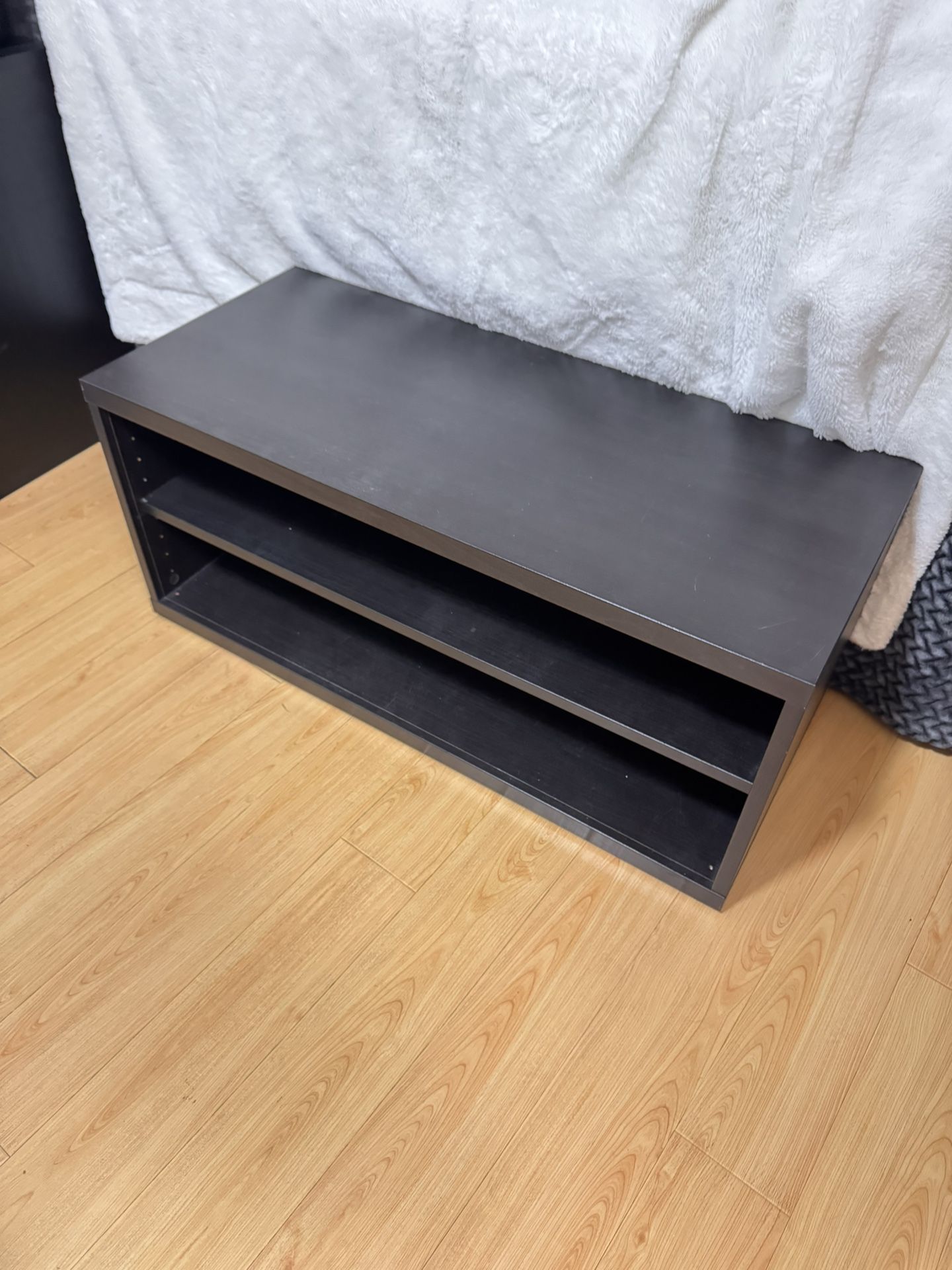 Black Wood Shelf / TV Stand – Great Condition