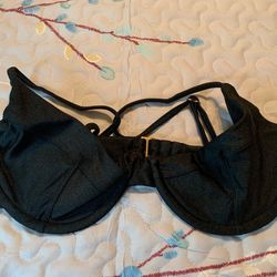 Elisse Black Bathing Suit Top - Underwire - Size Small