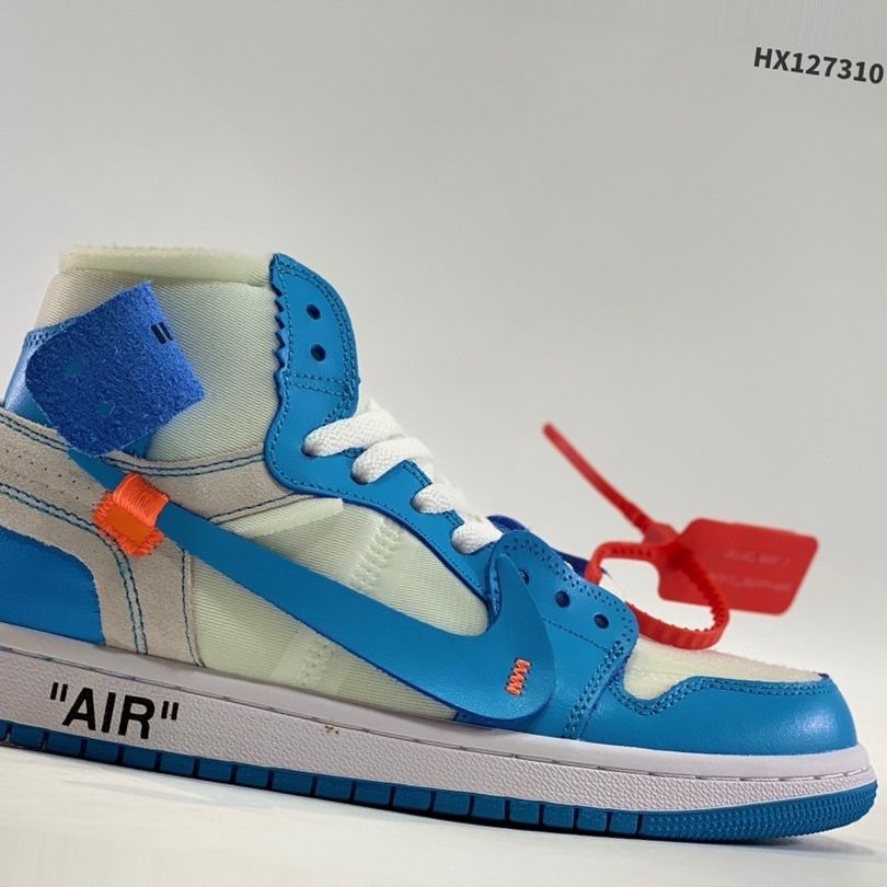 Aj1 x off hot sale white blue