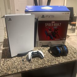 Playstation Five Bundle With Turtle Beach  Stealth 660  Wireless Head Set 