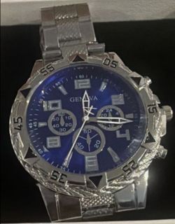 GENEVA Men’s Stainless Steel Silver Toned Band – Fashion Dress Watch