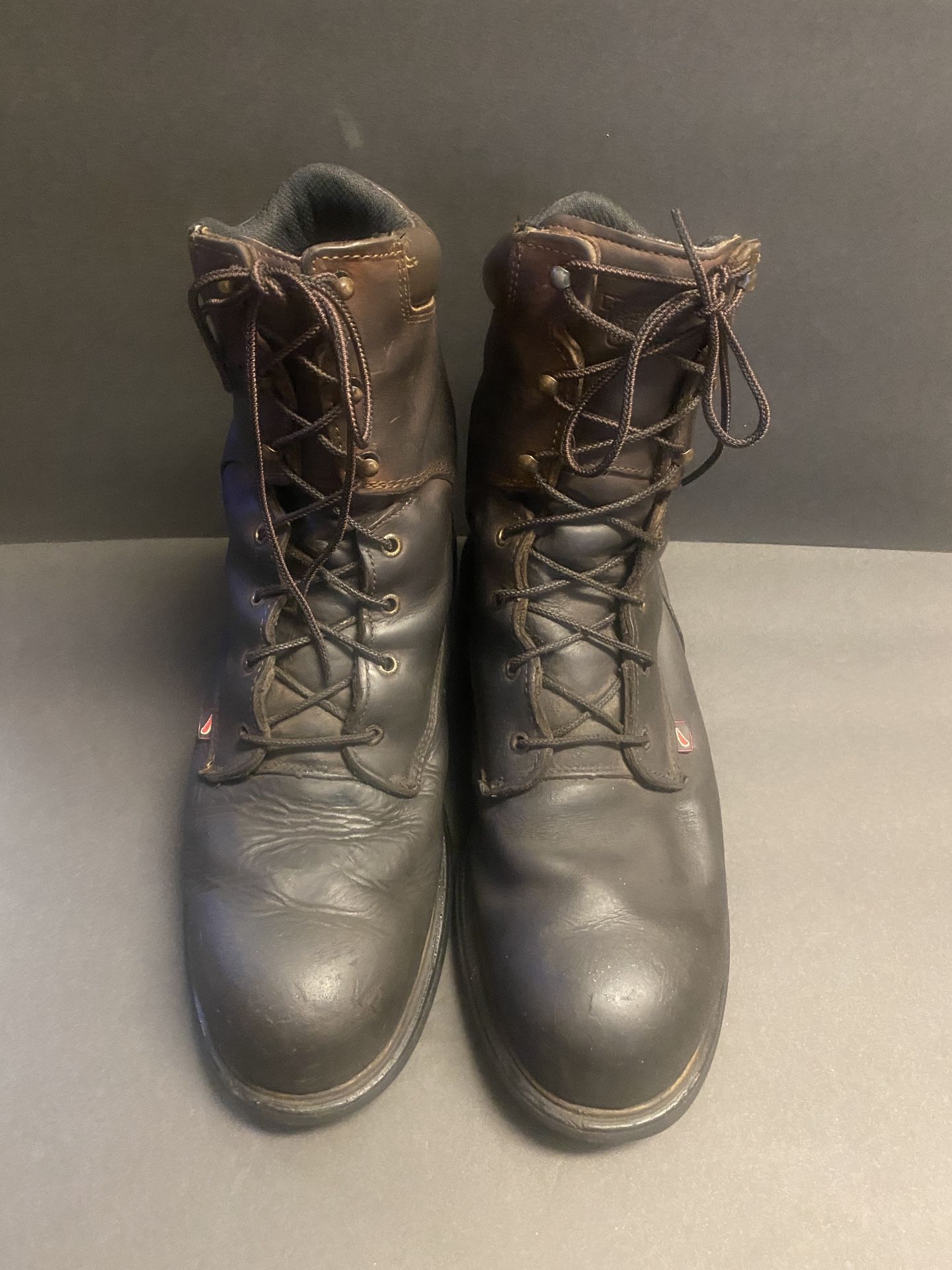 RED WING SHOES Work Waterproof Leather Upper Dark Brown Boots Electrical Hazard Size 13 Used