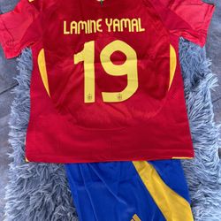 Spain Lamine Yamal Kids Soccer Jersey 