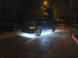Truck under glow rock lights