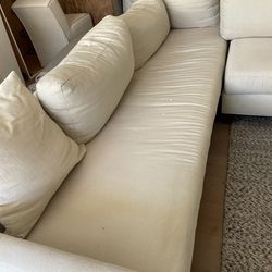 Beige L shaped sofa