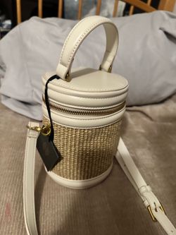 House of Harlow 1960 woven straw bucket bag