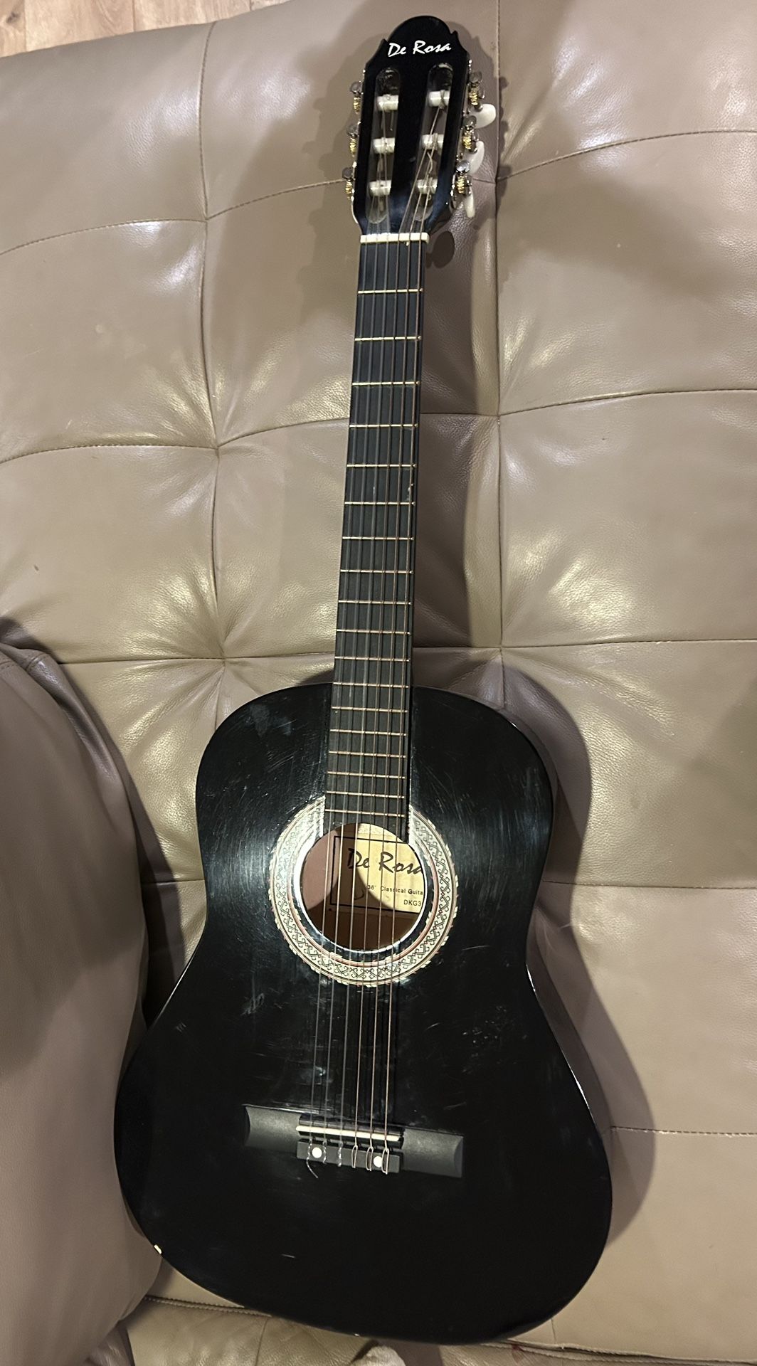 Left Handed Black Classic Guitar