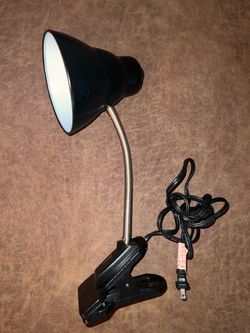 Black Gooseneck Clip On Desk Lamp