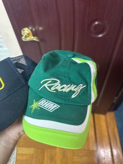 Green yellow racing cap