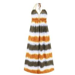 New Elegant Striped Halter Maxi Dress