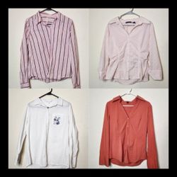 Bundle Of 4 Button Down Long Sleeve
Tops. All Size Large