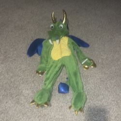 Play Dream Imagine Dragon Halloween Costume Boys Size 2T Green Zip Up Full Body. Small hole on tail. Lil dirty on bottom see pics 