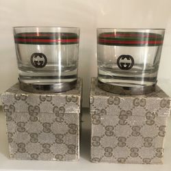 Pair Of Authentic Rare Vintage Gucci Cocktail Glasses
