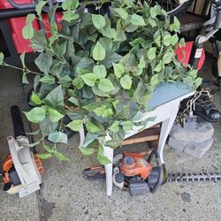 Fake  Plant With Basket And 2 Trees