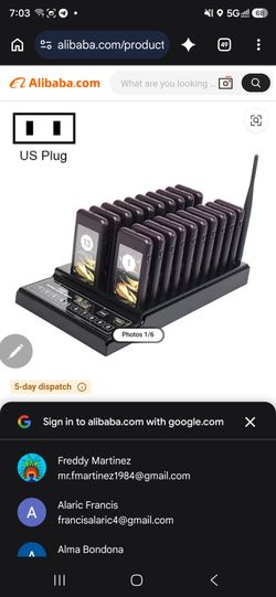 Restaurant Pager System with Charging Base